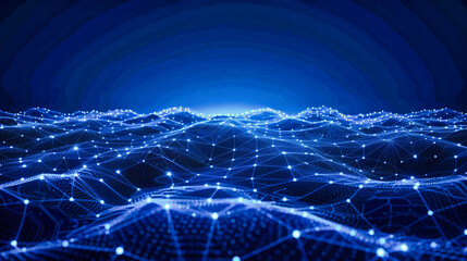 Digital and futuristic blue network design, representing advanced technology, connectivity, and modern cyber infrastructure