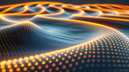 Abstract technology background with futuristic blue waves and patterns, symbolizing digital motion, connectivity, and modern design