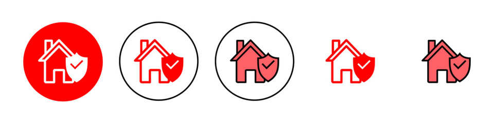 Obraz premium home insurance icon set illustration. home protection sign and symbol