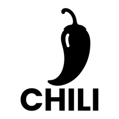 minimal chili brand logo concept black color silhouette