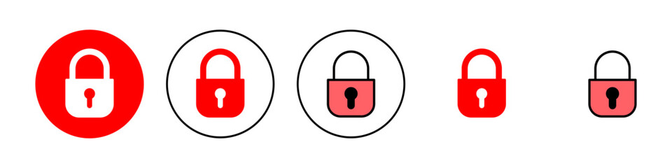Lock icon set illustration. Padlock sign and symbol. Encryption icon. Security symbol