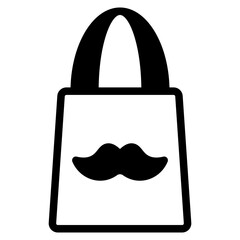 shopping bag with mustache dualtone 