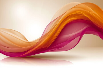 Abstract futuristic background with red wave shapes. Visualization of motion waves. Wallpaper or backdrop for modern projects