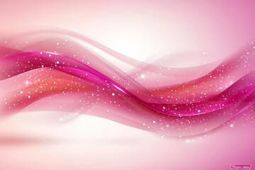 Abstract futuristic background with pink wave shapes. Visualization of motion waves. Wallpaper or backdrop for modern projects