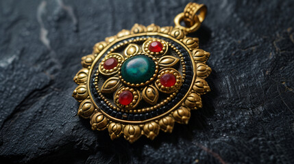 Indian traditional antique or retro style pendant - obrazy, fototapety, plakaty