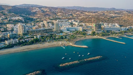 Foto op Plexiglas Aerial view of the seafront of Limassol, Cyprus. © Wirestock