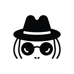 Black solid icon for investigator