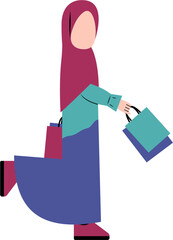 Hijab Woman Holding Shopping Bag