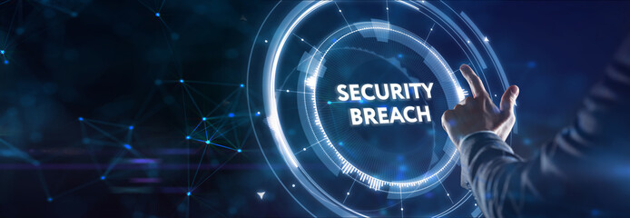 Security breach. Cyber security virus attack and breach.