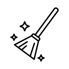Broom icon vector on trendy design
