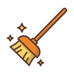 Broom icon vector on trendy design