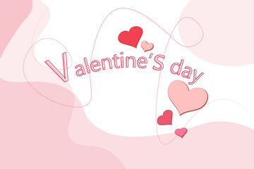 Card for Valentine's Day and love background concept with different pink heart shaped decorations.