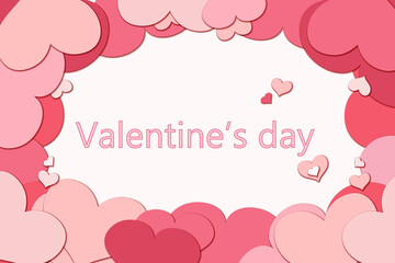 Valentines Day hearts, Valentine's Day and love background concept with different pink decorations in heart shape.