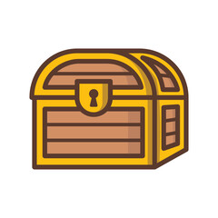 Treasure Chest Icon Vector On Trendy Design