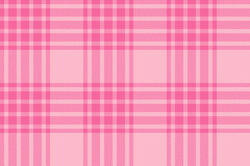 Plaid background, check seamless pattern in pink. Vector fabric texture for textile print, wrapping paper, gift card or wallpaper.