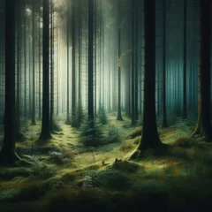 Fototapeten The mysterious dark forest © Darya