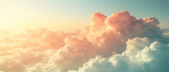 Clouds at sunrise pastel colors blending in serene. Quiet calm background. Banner
