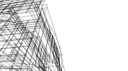architectural drawing vector 3d rendering