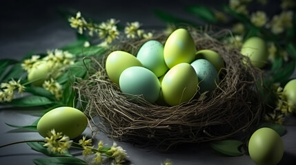 Light green Easter eggs