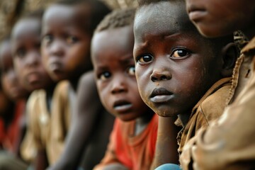 starving african children - obrazy, fototapety, plakaty