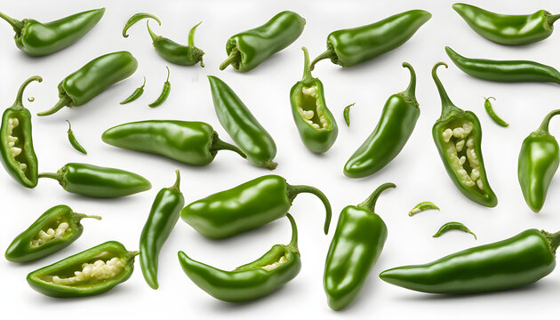 jalapeno peppers isolated on white