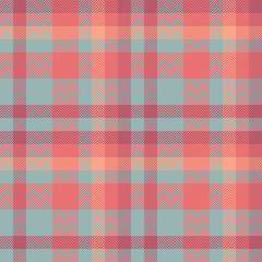 Elegance background plaid pattern, vintage check texture fabric. Teenage seamless vector textile tartan in red and pastel colors.