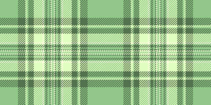 Lined texture vector pattern, uk textile seamless background. Bandana check fabric tartan plaid in green and light colors.
