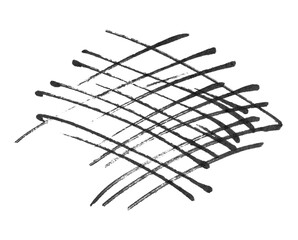 Realistic rough black marker. Set of ink lines. The doodle is drawn on a white isolated background with a black marker. Hand painted. Black marker on paper isolated on white background