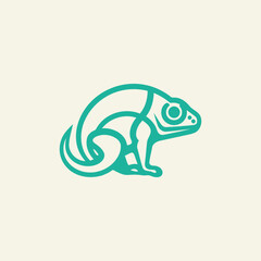 Chameleon logo design vector template