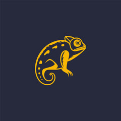 Chameleon logo design vector template