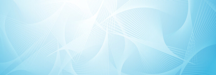 Abstract illustration with spirograph figures made of lines on a light blue background
