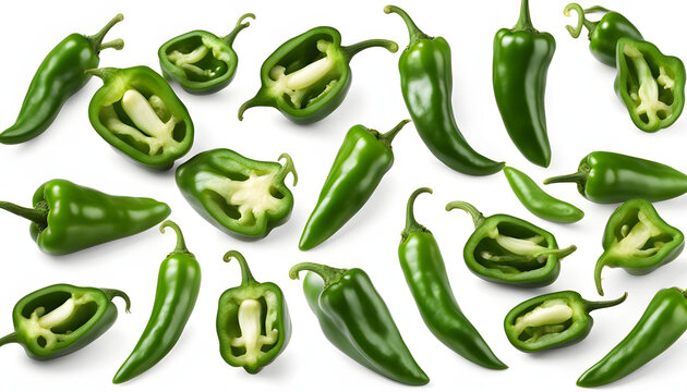 jalapeno peppers isolated on white