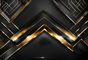 Black luxury background with golden line