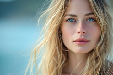 Fototapeta premium Portrait of cute 20 years old woman with beautiful face