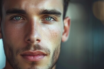 Obraz premium Portrait of cute 20 years old man with beautiful face