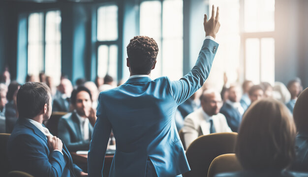 Expression opinion or power of voice concepts with person raising hand.teamwork decision voting and agreement of organization board.confidence of human mindset.business ideas