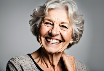 Portrait of a happy senior woman smiling