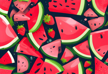 lifestyle strawberry watermelon juicy