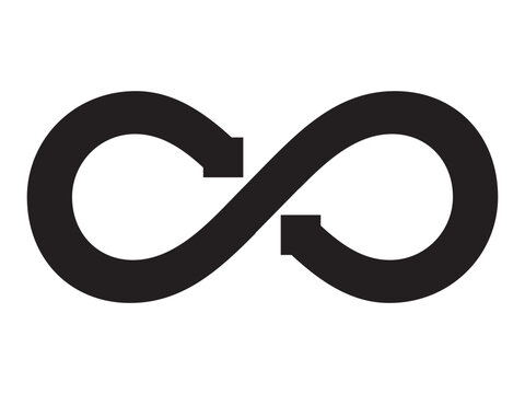 infinity symbol  - simple with discontinuation - isolated - vector .Infinity vector eps symbol illustration isolated on white background.