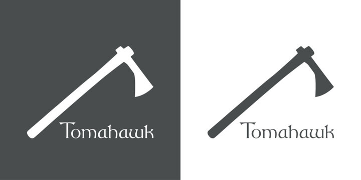 Silueta de hacha tomahawk indio nativo americano