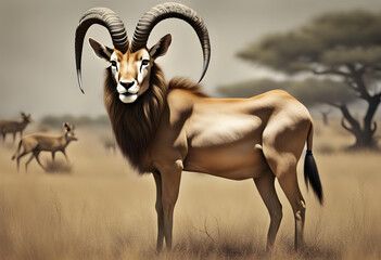 REALISTIC ANTELOPE WITH CHEST OF LION