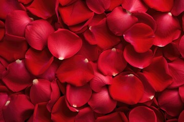 A close-up view of a bunch of red rose petals. Perfect for romantic themes and Valentine's Day designs