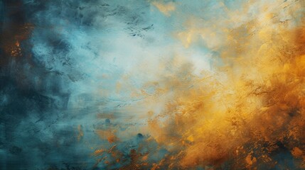A painting depicting a beautiful blue and orange sky. Suitable for various artistic and creative projects