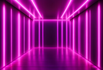 Pink purple light lines on the wall.