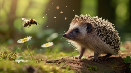 A picture of a small hedge sitting on top of a lush green field. Suitable for various nature-related projects