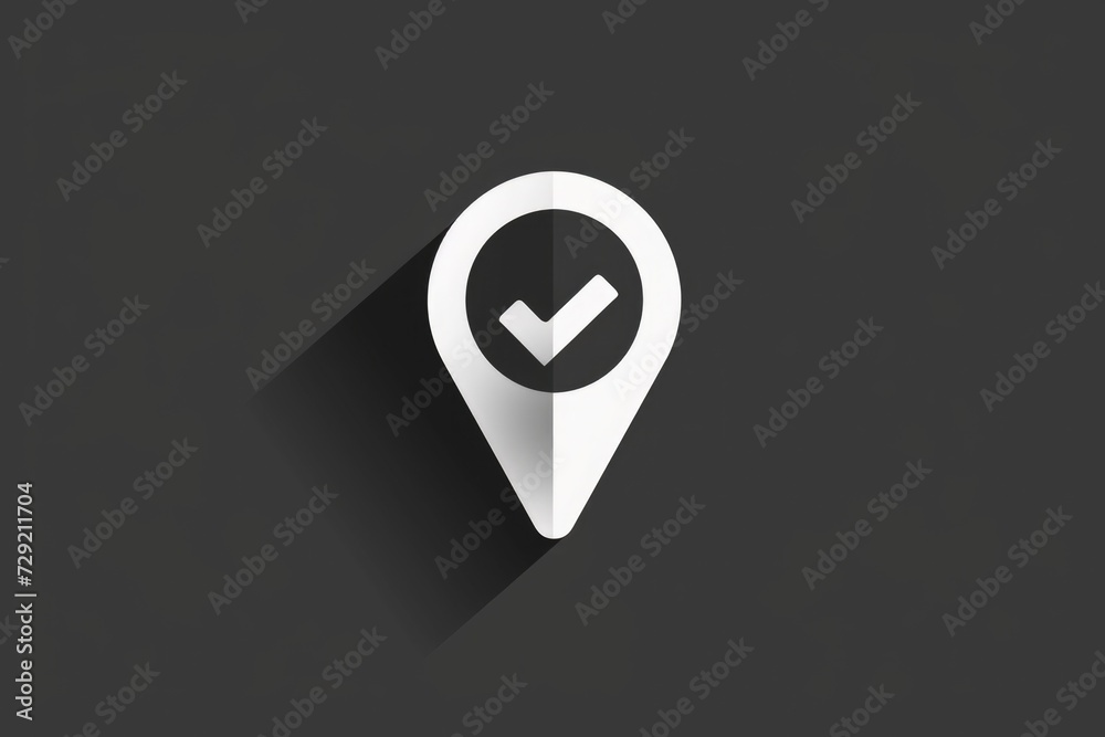 Aufkleber a white pin with a check mark symbol on it. can be used to indicate completion, success, or approval