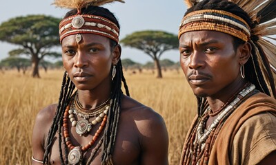 Savanna Spirits: Nomadic Tribes Artistic Portrait in Lifestyle Revelry