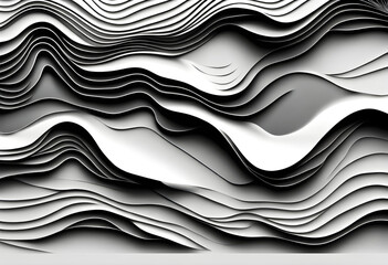 Black wavy stripes background - obrazy, fototapety, plakaty