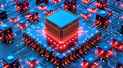 Super semiconductor chip. Abstract future technology background