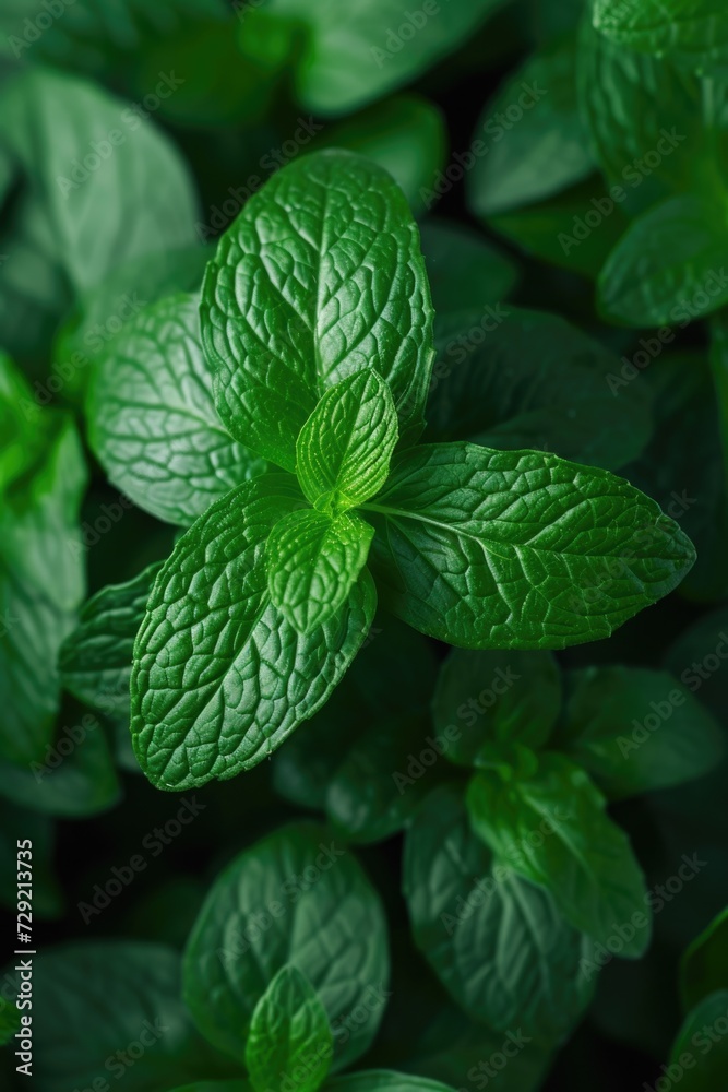 Poster a detailed close-up image of a vibrant and healthy green leafy plant. this image can be used to show